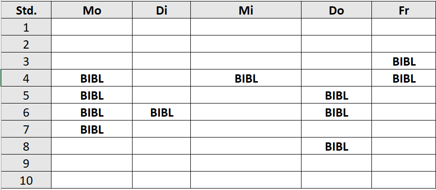 Bibliothek Betreuungszeiten